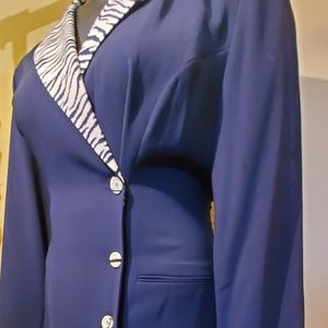 Zebra blue suit dress-NEW with tags